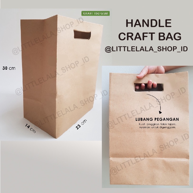 

PAPER BAG 30cm x 23cm x 14cm Model Tenteng coklat polos /paperbag craft Kantong Kertas Tenteng Coklat / Paper Bag Kraft Polos/tas kado polos warna coklat