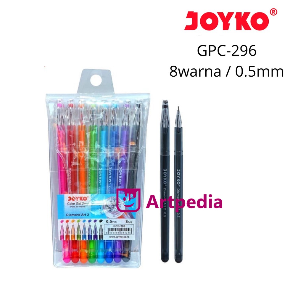 JOYKO GEL PEN GPC-296 SET 8 / Gel Pen 8 warna / Color Gel pen / Gel Pen Pulpen pena
