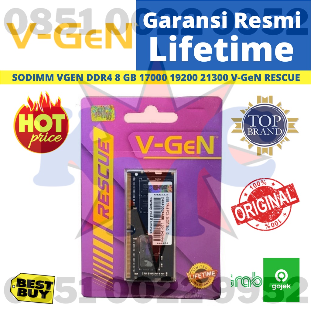 SODIMM VGEN DDR4 8GB 17000 19200 21300 V-GeN RESCUE