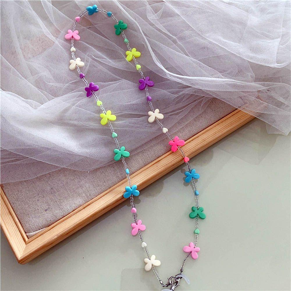 Lily Beaded Glasses Chains Colored Anti Slip Heart Butterfly Beaded Tali Kacamata