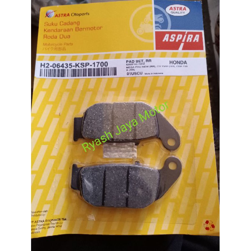 kampas/ dispad belakang for mega pro new/ CB 150R/ CBR 150RR Aspira Astra