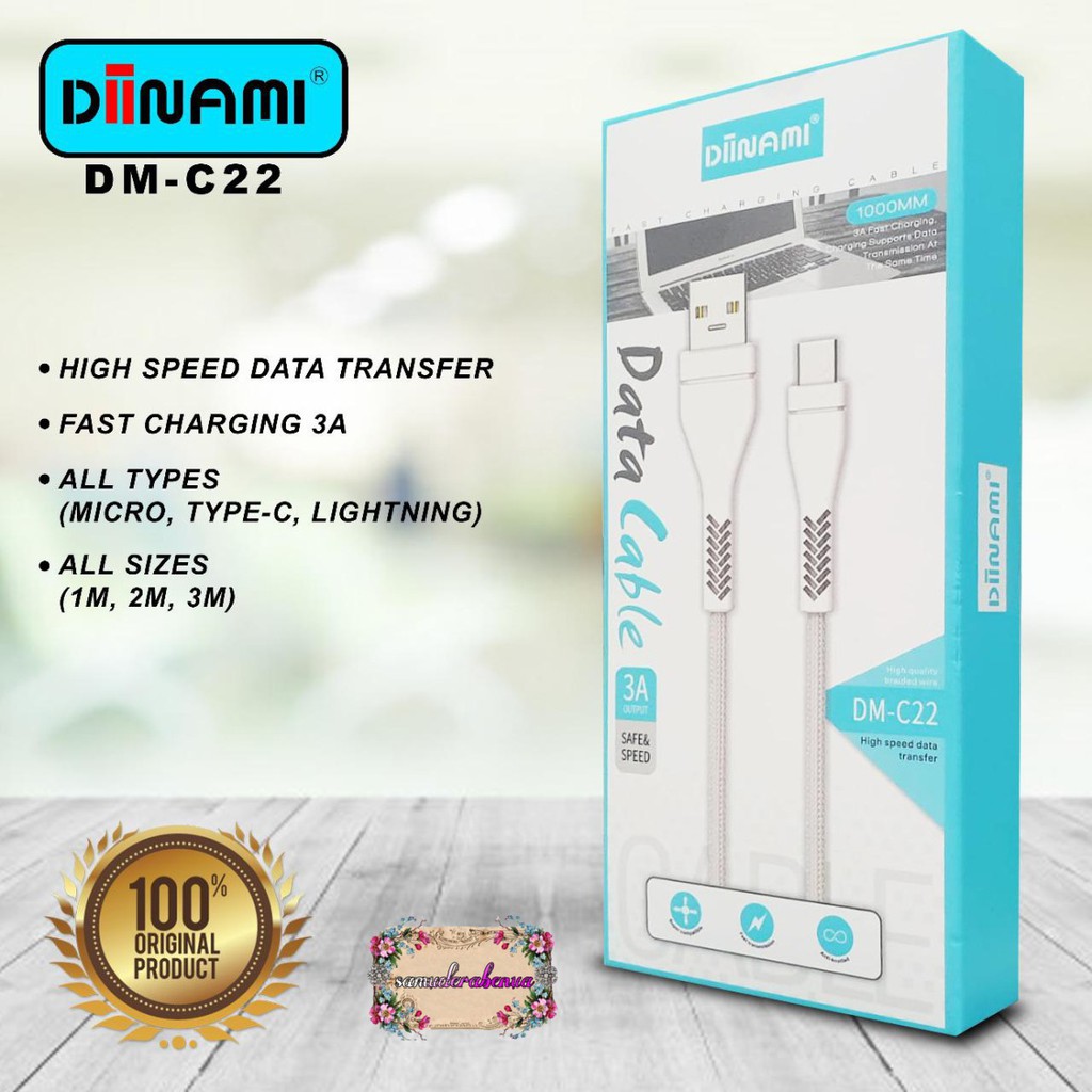 BM081 C22 DIINAMI Kabel data cable charger original ready Micro i ph0neee tipe c 1 2 3 meter 3Amper SB1269