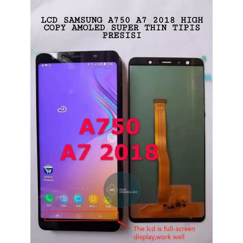 LCD TOUCHSCREEN SAMSUNG A750 A7 2018 SUPER THIN HIGH COPY AMOLED TESTED 100 PERSEN