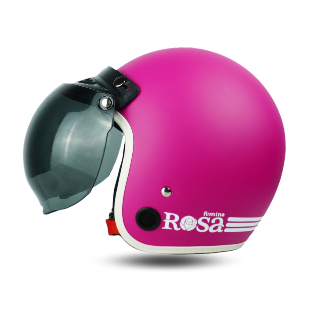 Helm Bogo Wanita Dewasa Cewek Retro FEMINA ROSSA Motor SNI