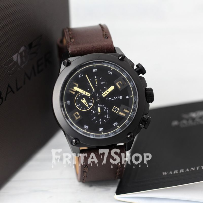 jam tangan pria Balmer coklat tua dan merah bata