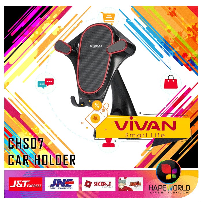 VIVAN CHS07 CAR HOLDER UNIVERSAL 360 DAN PENGUNCI OTOMATIS - PHONE HOLDER 100% ORI VIVAN