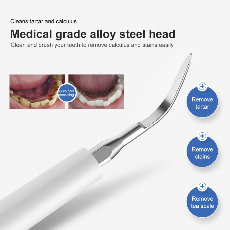 Alat Pembersih Karang Gigi Dental Scaling Sonic Elektrik 1 Set 2 Modes Perawatan Dan Pembersih Karang Gigi Dental Remover With Light