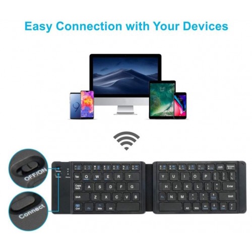 SOHA KYB-006 Wireless Bluetooth Keyboard Portable Lipat Folding Magnetic Support IOS Win Android