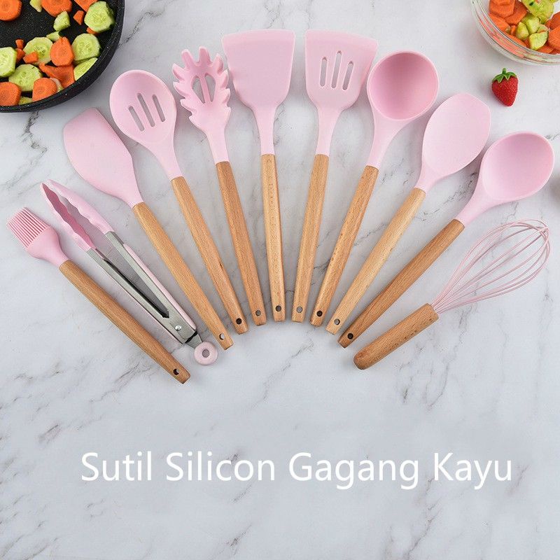 utensil silicone set 12 pcs/kitchenware set/peralatan perlengkapan masak import