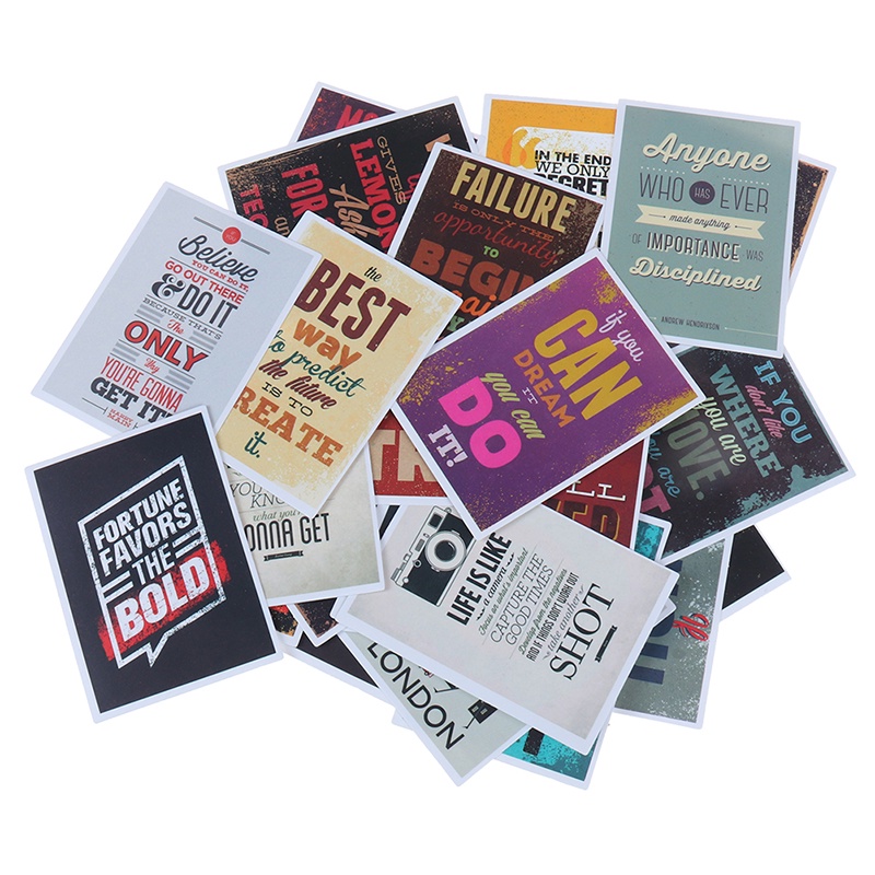 25pcs Stiker Tulisan Quote Motivasi Untuk Laptop / Skateboard