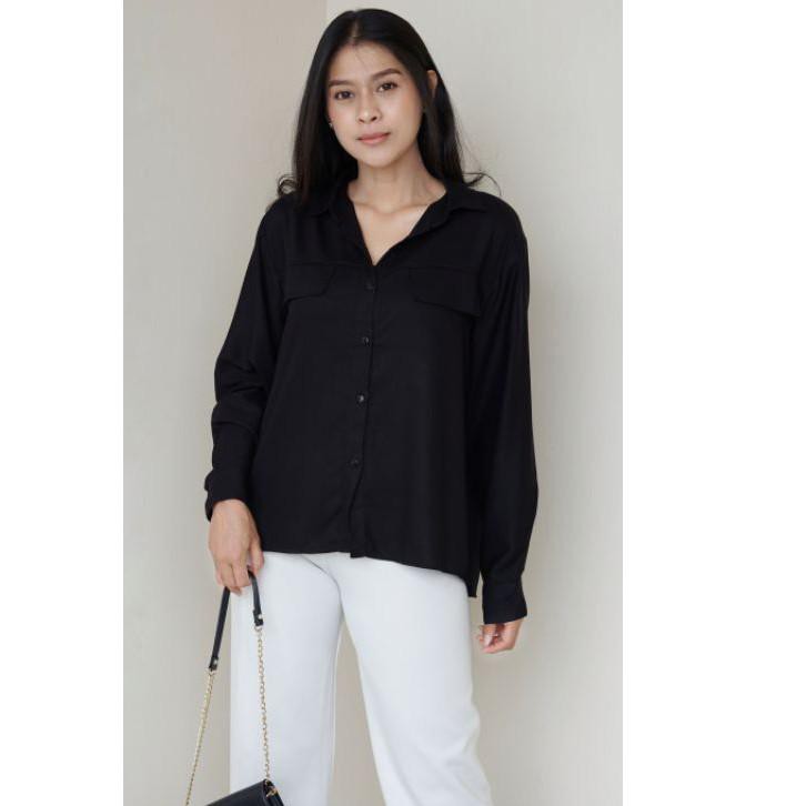 ➶ Severli Kimi Shirt Oversized Kemeja Lengan Panjang ♪