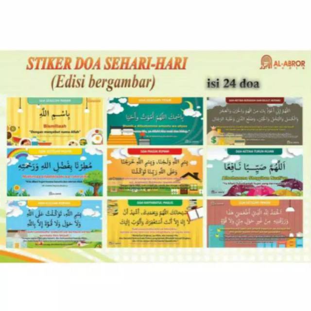 Stiker Doa Sehari hari Isi 24 Doa Dari Al Quran Dan Hadits - Stiker Tempel