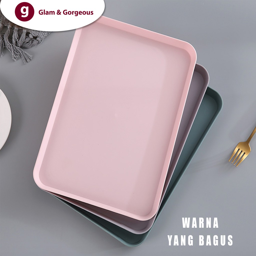 Nampan Makan Plastik Motif Polos Ukuran P 34 L 24 T 1,8 CM - KU021L