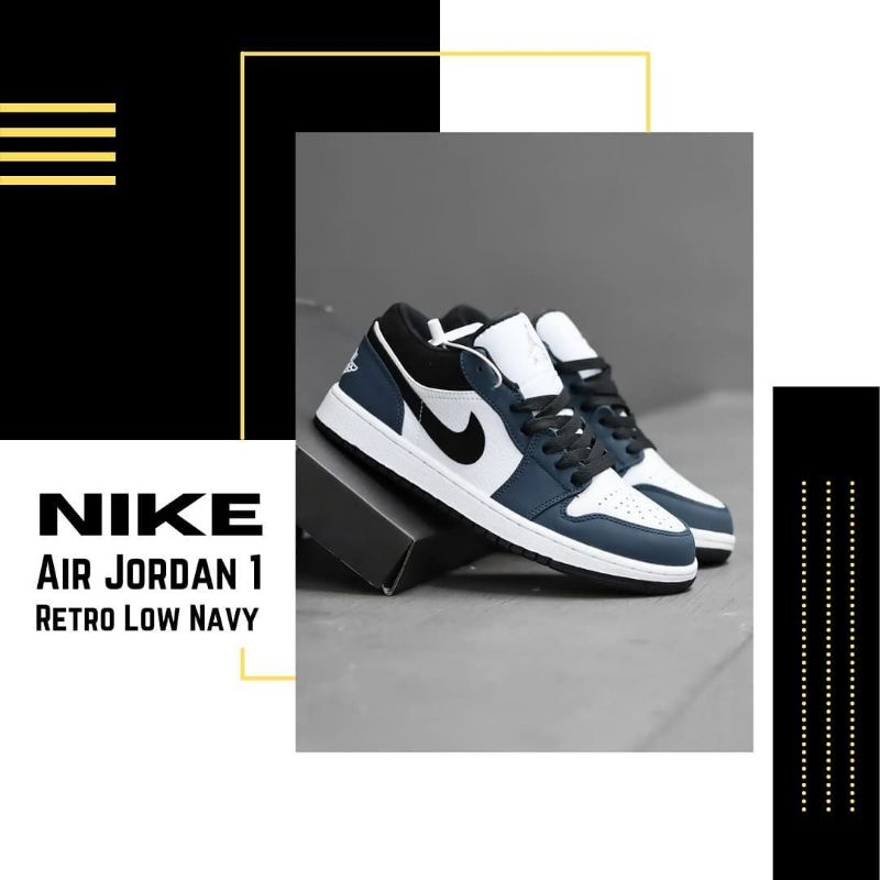 Sepatu Sneakers Nike Air Jordan 1 Retro Low Navy