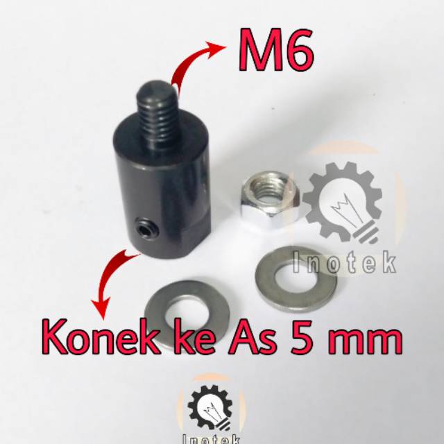 Mandrel M6 x 5 mm untuk Mata Pisau Sirkel Arbor 6mm shaft coupler mini sirkel