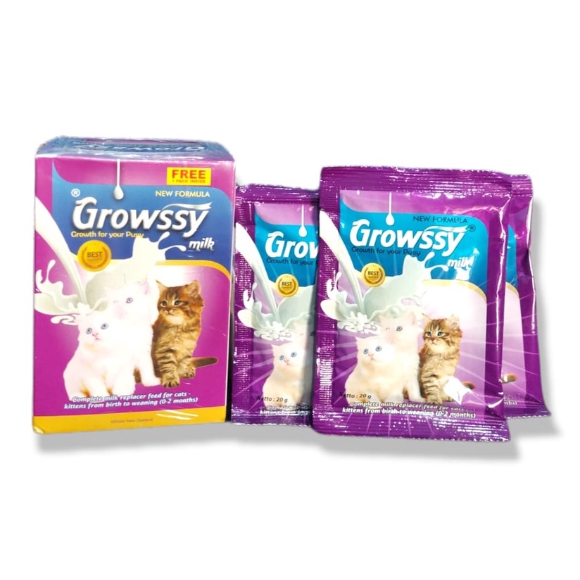 GROWSSY MILK 1 BOX 10 SACHET SUSU KUCING (0-2 BULAN) NEW FORMULA