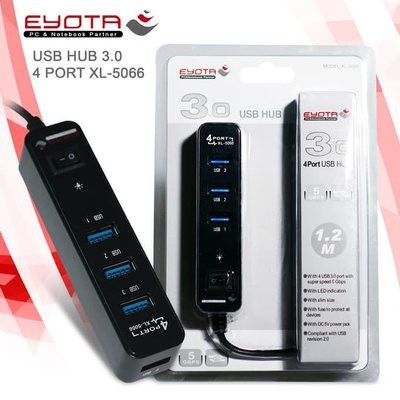 USB HUB 3.0 4 PORT KOTAK MINIMALIS ON/OFF LED HIGH SPEED