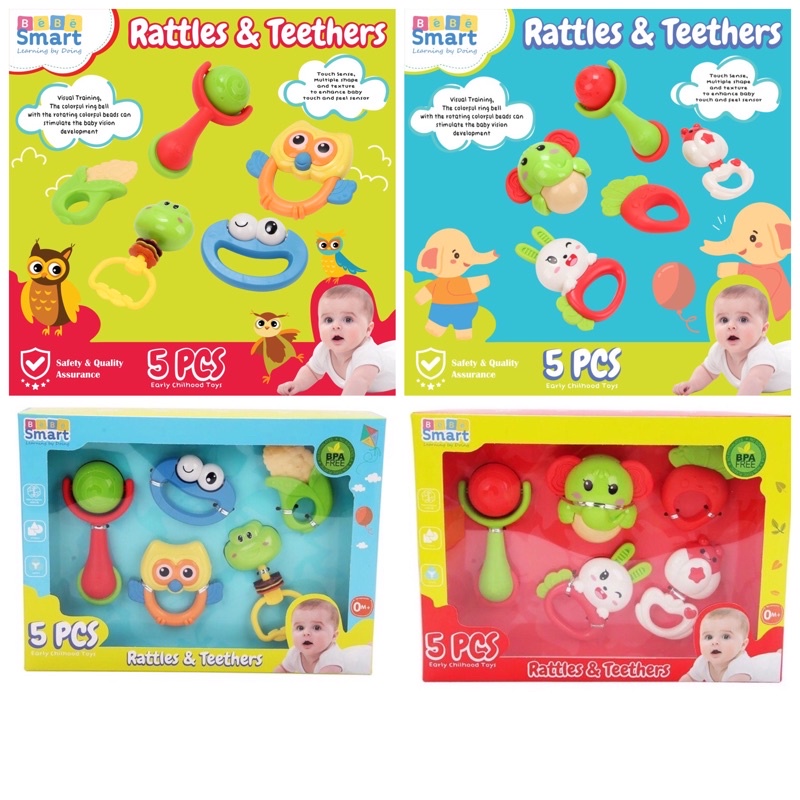 MAINAN GIGITAN BAYI PEGANGAN BAYI BEBE SMART RATTLES &amp; TEETHERS Bebesmart /FOX &amp; UNICORN mainan bayi/Kado hadiah bayi/Bebesmart Teether