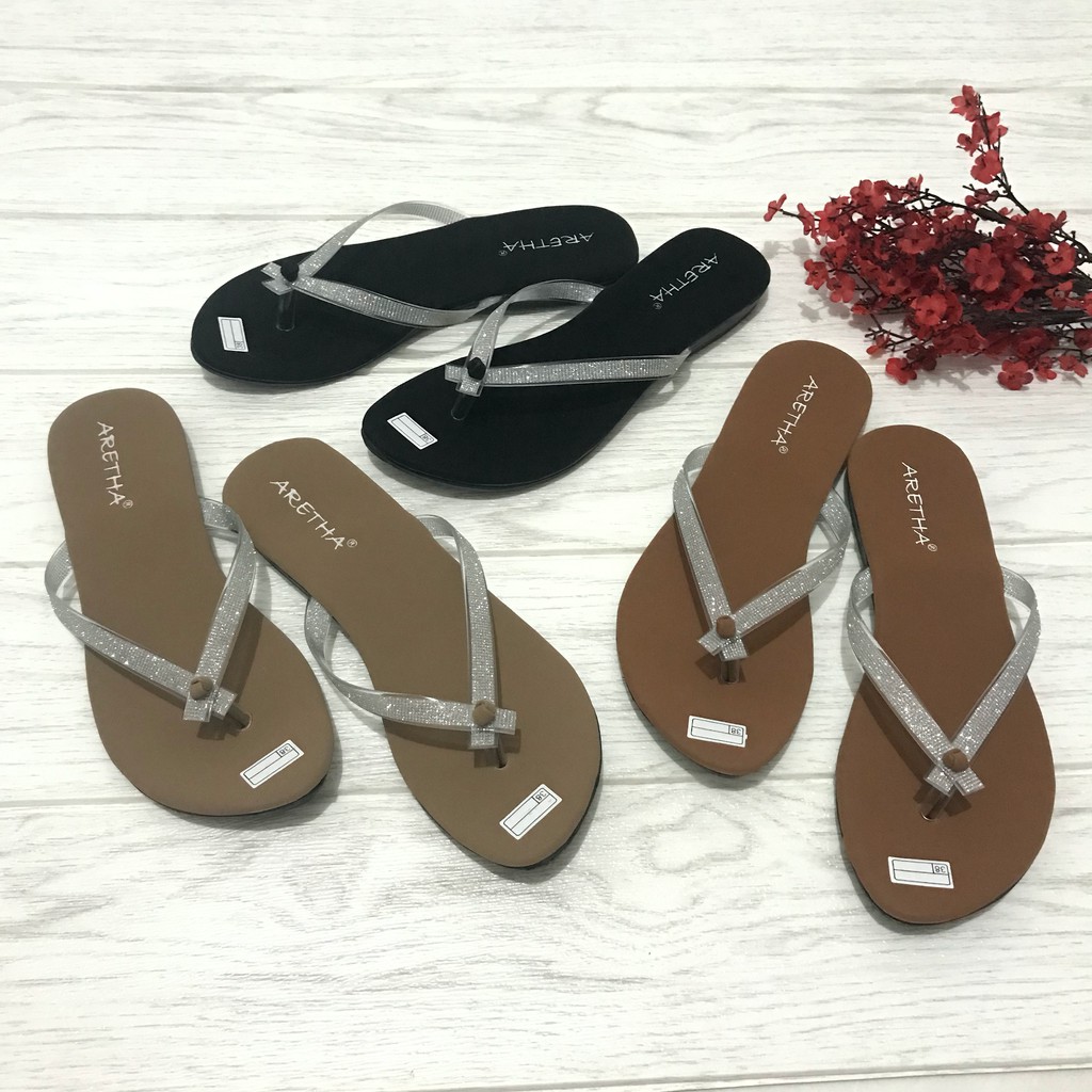 SANDAL MIKA TEPLEK ARETHA/sandal wanita/sepatu wanita/ flatshoes