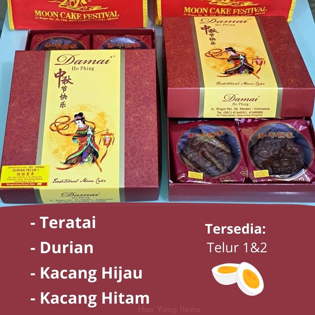 

Kue Bulan Ho Phing Isi 4 / Mooncake Ho Phing / Hophing Damai / Mooncake Damai Ho Ping Vegetarian