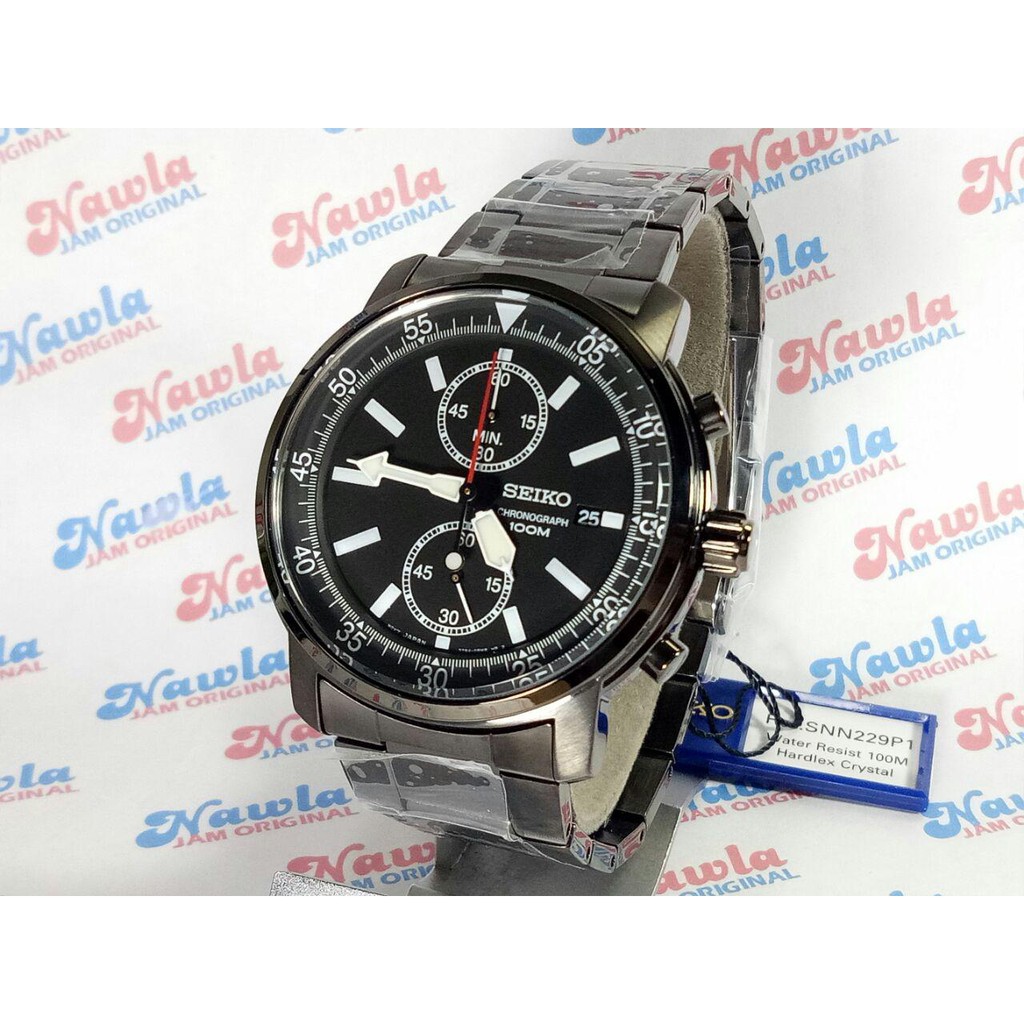 Seiko Marine Sports SNN229P1 Chrono Full Black | Jam Pria SNN229