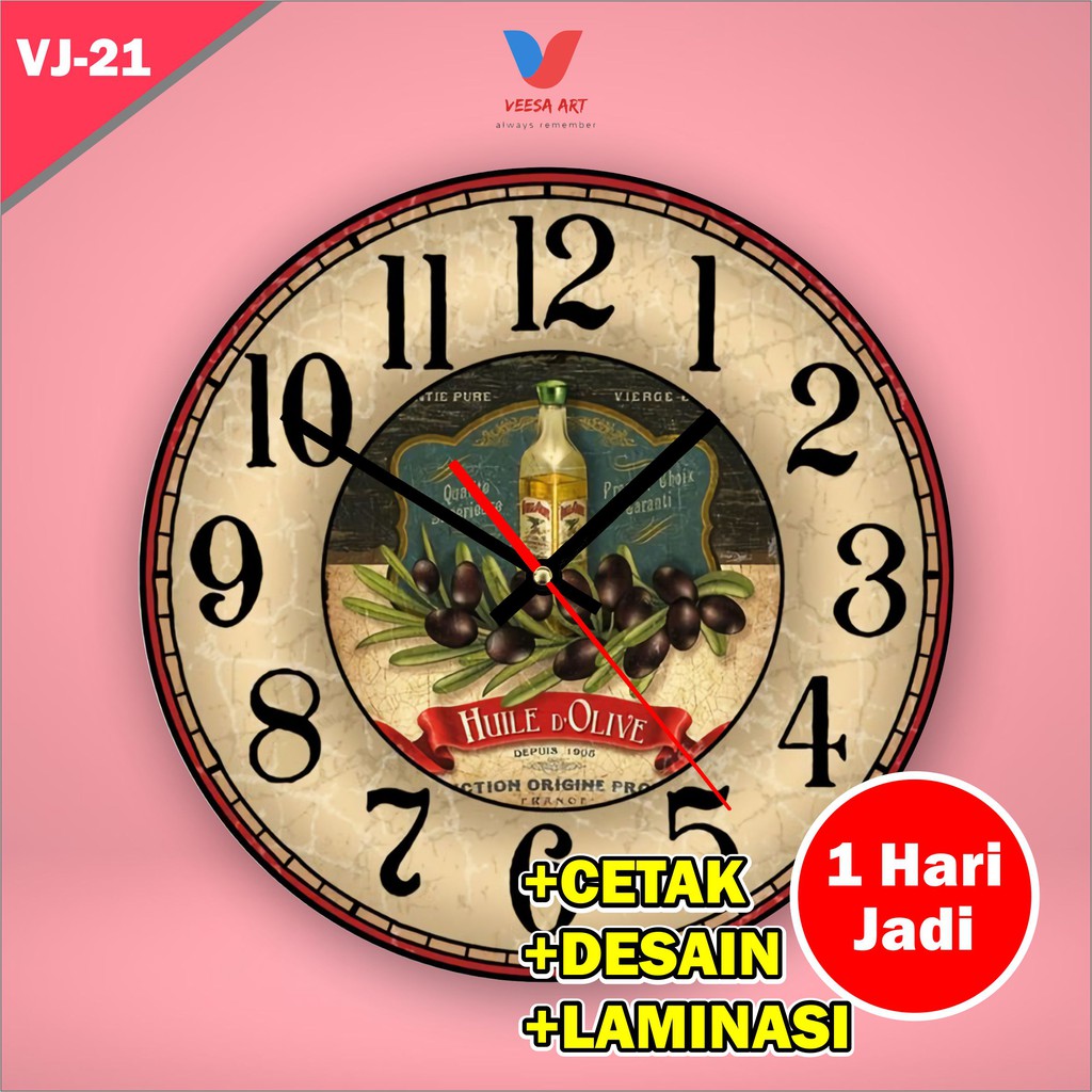 Jam dinding kecil custom klassik vintagefintage murah dekorasi ruangan pajangan murah tembok classik