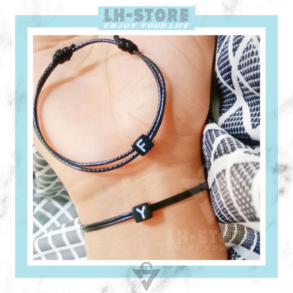 GELANG TALI KOREA HURUF  A-Z  GELANG COUPLE GELANG SINGGLE  GELANG HURUF [G-01]