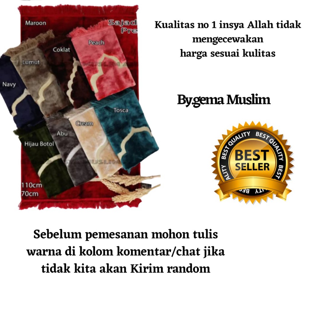 Sajadah turky premium/alas sholat/bagus halus/bisa COD