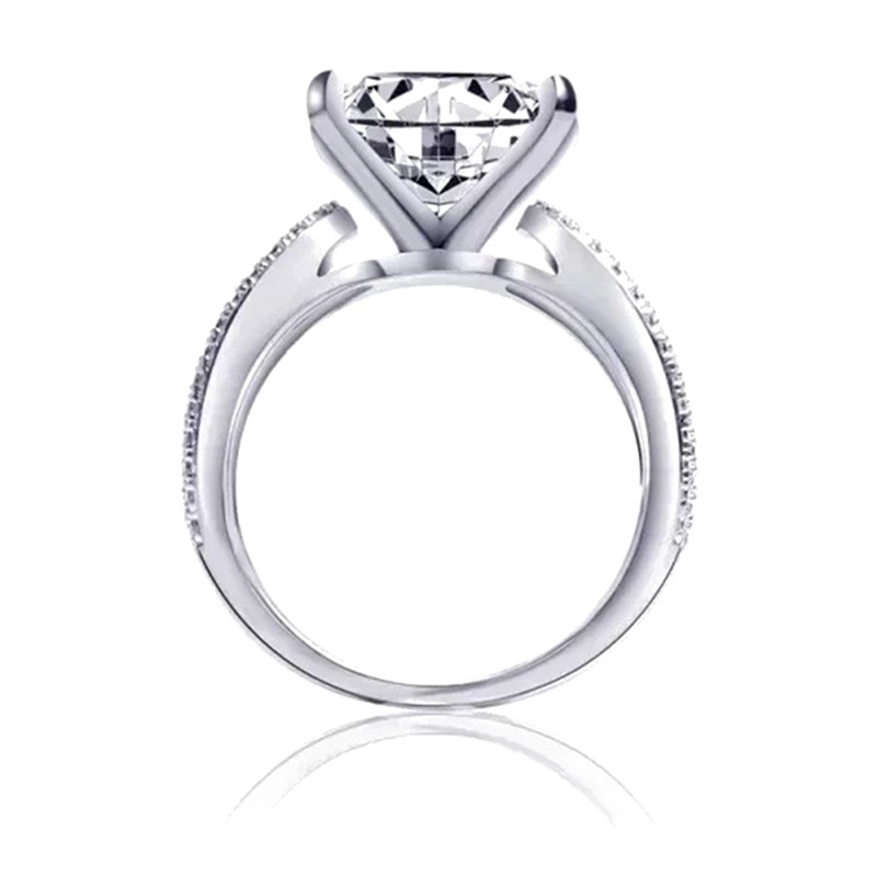 Cincin Wanita Hias Cubic Zirconia Bentuk Persegi Gaya Mewah Untuk Pernikahan / Pesta / Pengantin