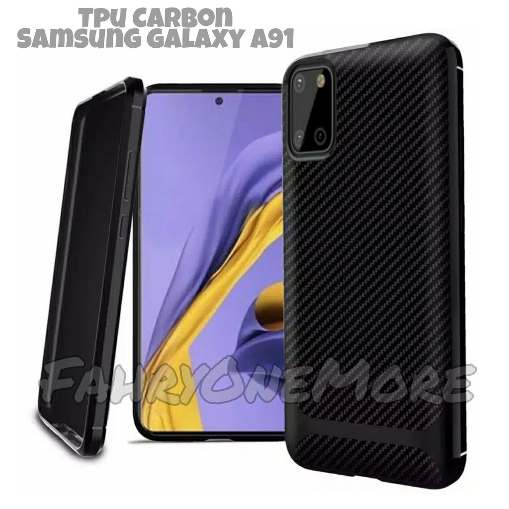 Case Samsung A91 Premium Carbon TPU Soft Case Handphone