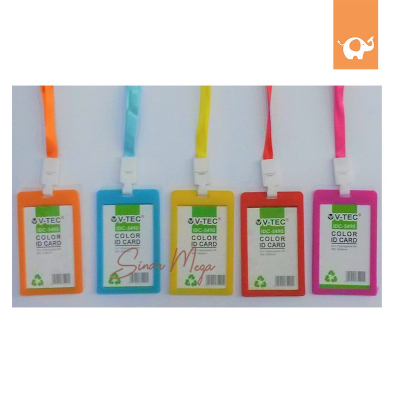 

Vtec V-tec ID CARD+Tali Potrait IDC-5490 Plastik Tebal / Name Tag Warna Berkualitas