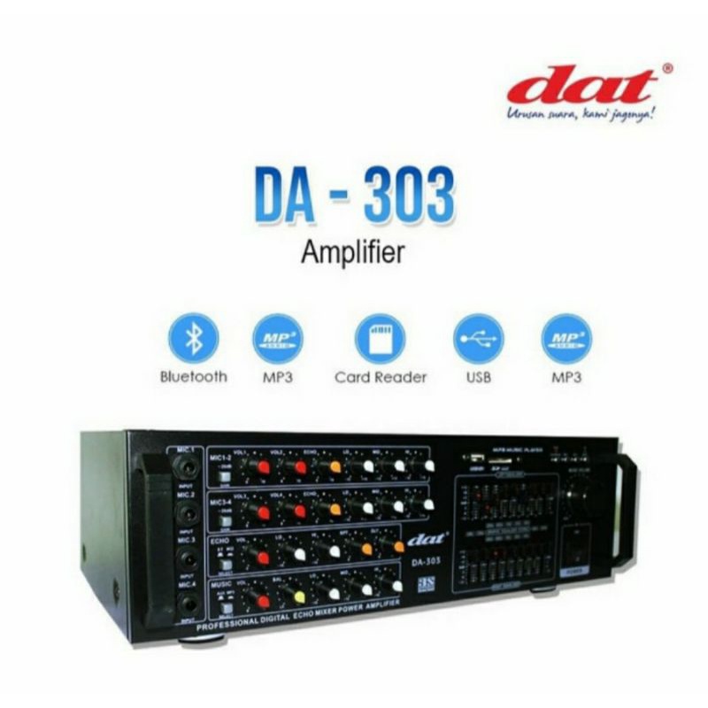 Amplifier DAT DA 303 / Ampli Karaoke / Ampli Home Theater / Ampli Bluetooth Usb