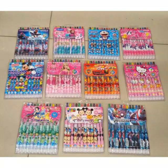 

1 Pack Rolling Crayon Pencil/ Pensil Mewarnai Bisa Diputar