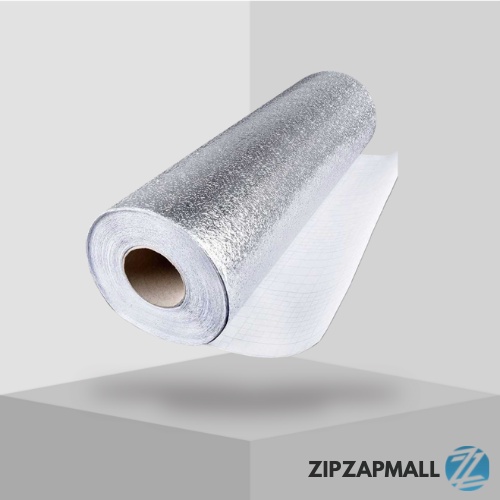 Stiker Wallpaper Aluminium Foil Roll Dinding Dapur Polos Anti Minyak Anti Air Anti Panas Waterproof