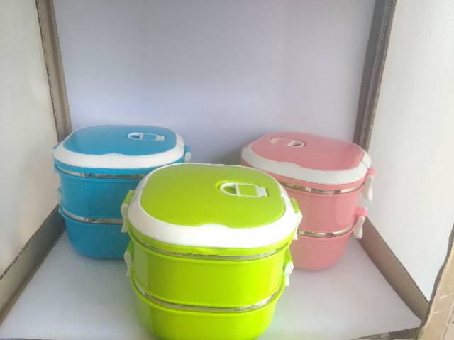 Kabuto Rantang Stainless Lunch Box Persegi  2 Layer BL1418-2