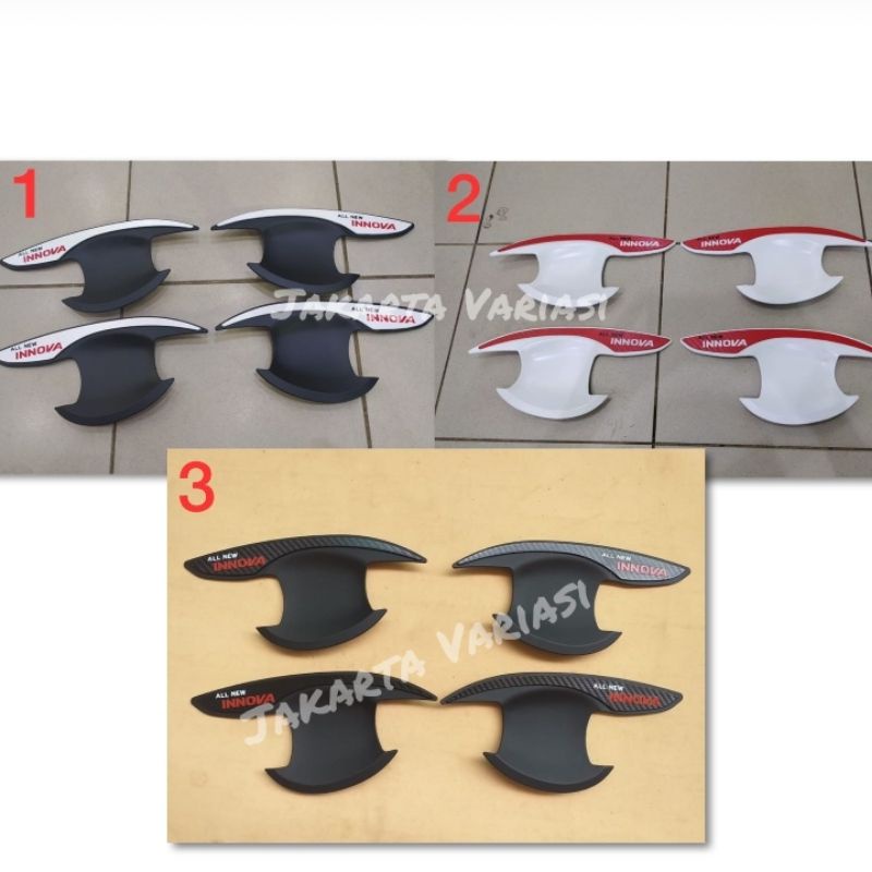 Outer cover all new innova 2016 2021 hitam kombinasi carbon putih merah