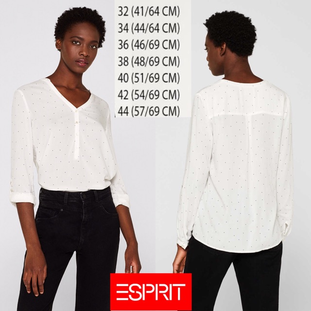 Esprit White Polka Blouse - Esprit original blouse wanita