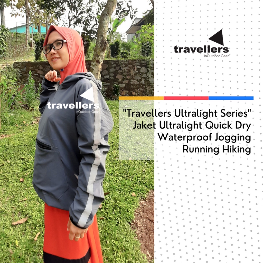 Travellers Jaket Ultralight Quick Dry Waterproof Outdoor Jogging Running Hiking