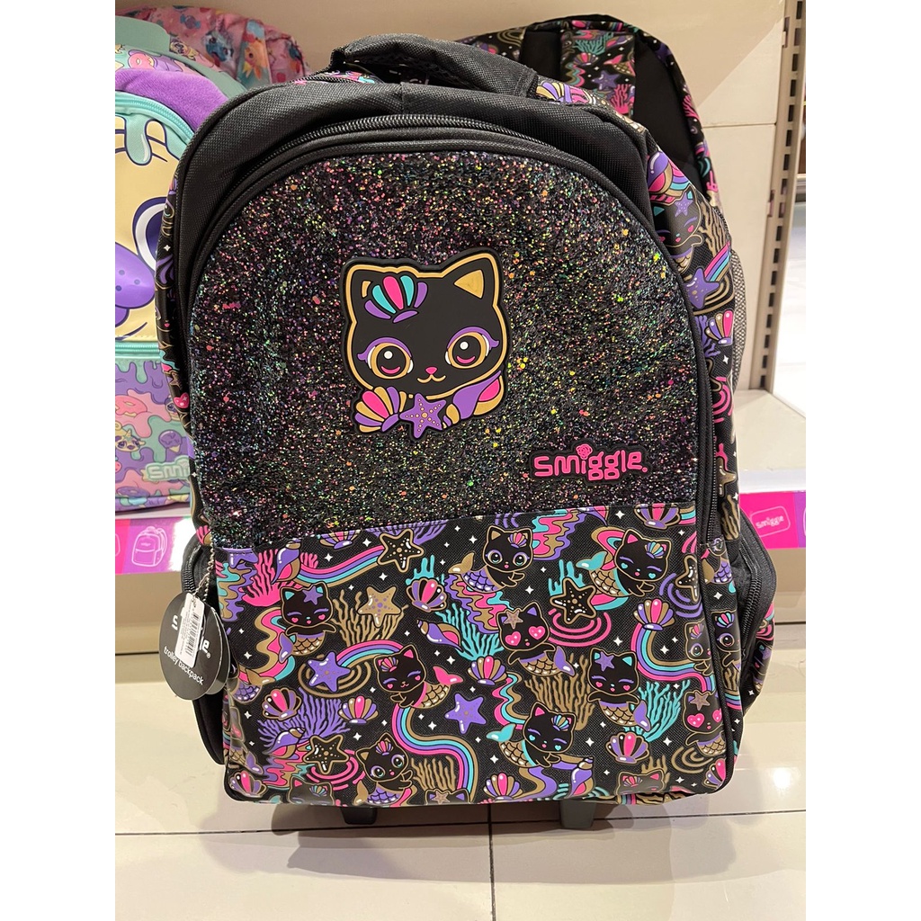 Jual SMIGGLE TROLLEY BACKPACK ATTACH HEY BLACK CAT MERMAID TAS TROLI