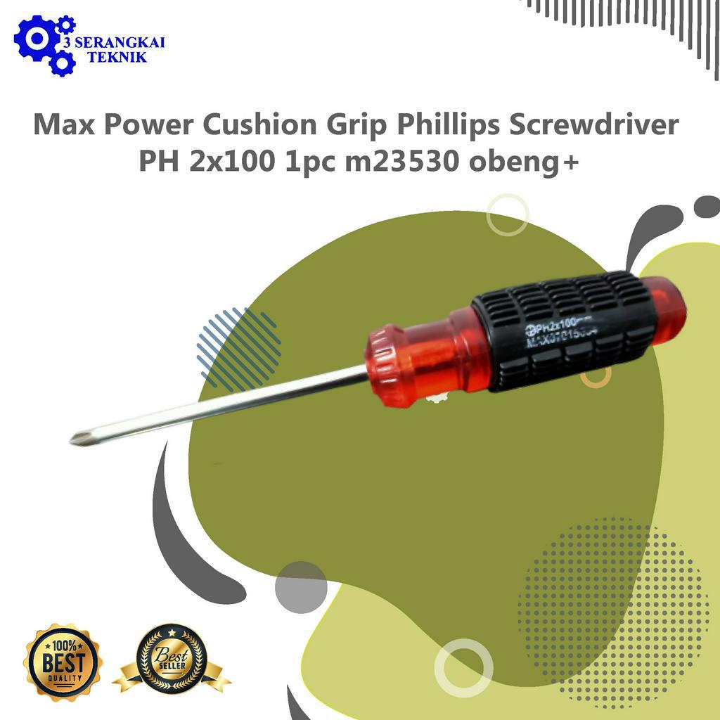 Max Power Cushion Grip Phillips Screwdriver PH 2x100 1pc m23530 obeng+