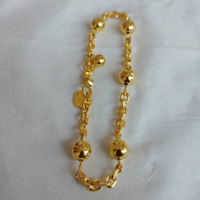 Gelang Rantai Bola Besar Lapis Emas 24k
