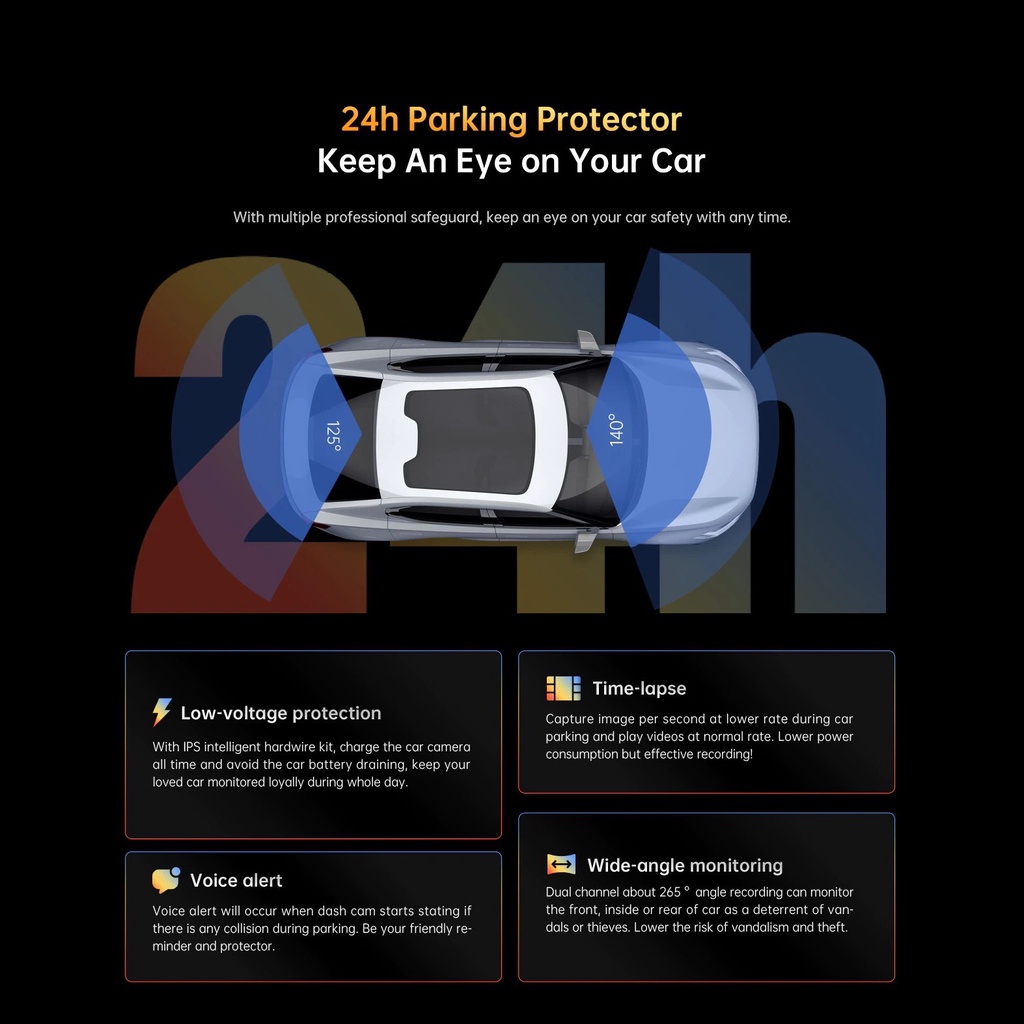 [Coin 20rb Kode:25TBAPR10]DDPAI Mola Z40 Dash Cam Dual Car Camera Recorder Sony IMX335 1944P HD Video GPS Tracking 360 Rotation-5
