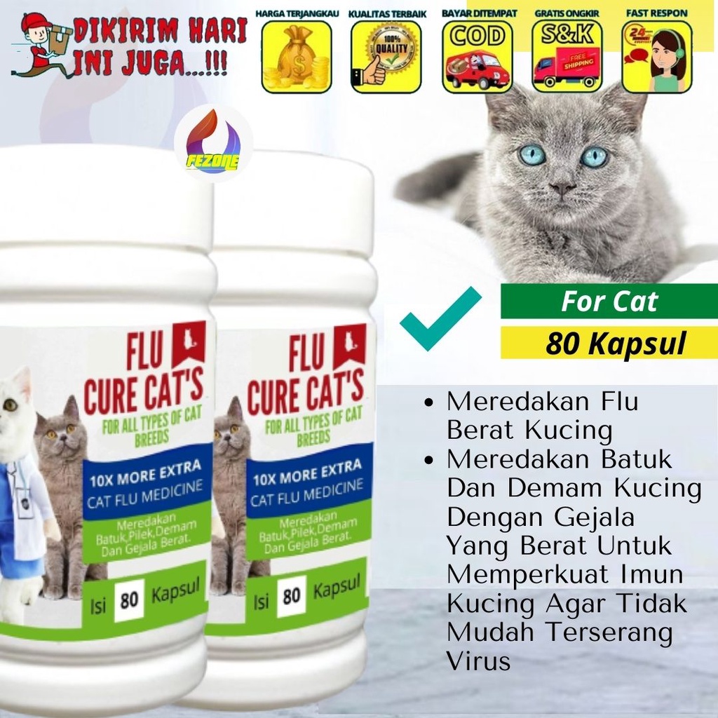 ANTI FLU DAN PILEK CAPS UNTUK KUCING FEZONE