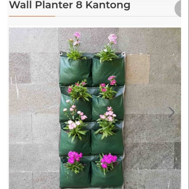 Vertical Garden TOB Pot Kantong Wall Planter Vertikultur 8 Kantong