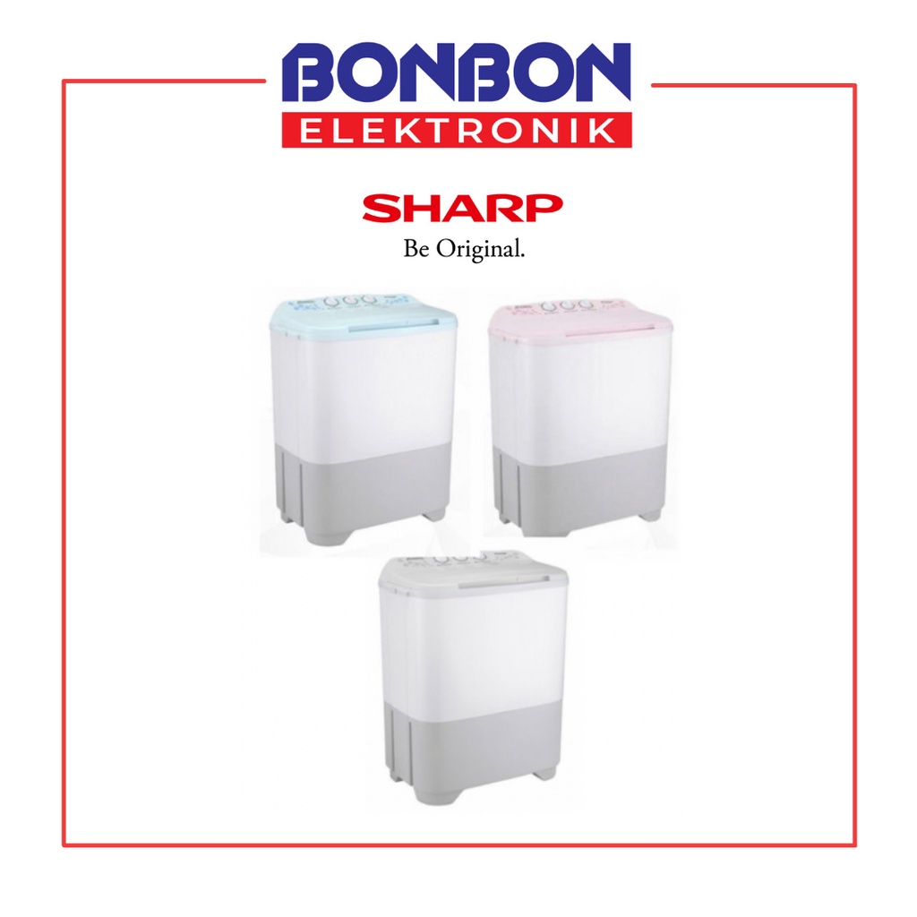 Sharp Mesin Cuci 2 Tabung 8KG ES-T90MW-PK / EST 90MW PK / EST 90MWPK