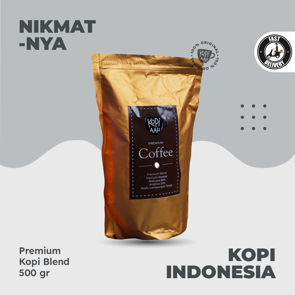 

Kopi Robusta & Arabica Bubuk Minuman Instan Coffe Premium Blend 500 Gr Terlaris By Kopi Aah