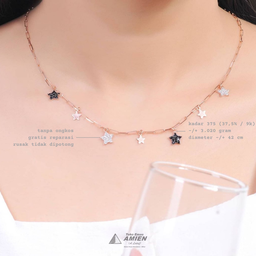 Toko Emas Amien Kalung Emas UBS Kadar 375 (37,5% / 9K) 3.020 Gram - Kalung Paperlina Bintang