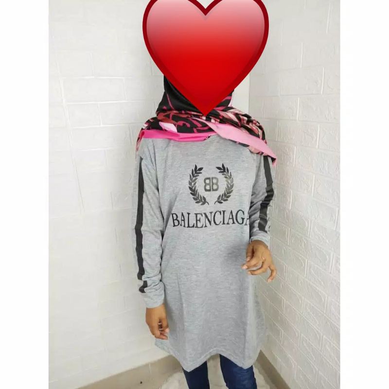 Medan Termurah Baju cantik LD 104 Tunik babyterry list white balen