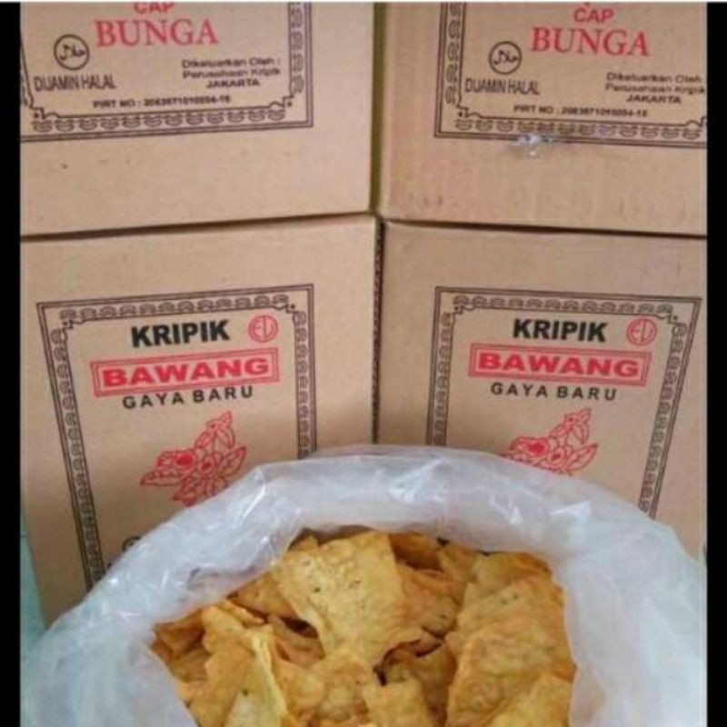 kripik bawang gaya baru / keripik bawang cap bunga
