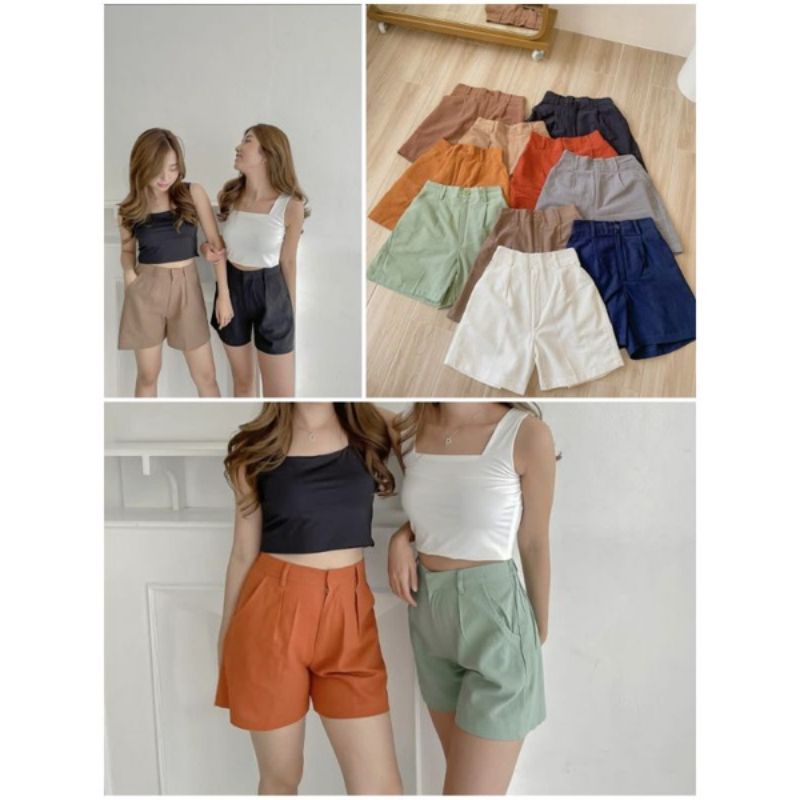 CELANA PENDEK WANITA SANTAI HOTPANTS - SHORTPANT WANITA LINEN